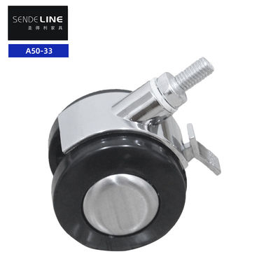 좋은 가격 2 인치 사무실 의자 캐스터 플라스틱 전압 브레이크 및 브레이크 기능없이 스레드 / 카드 테스트 삽입 온라인으로